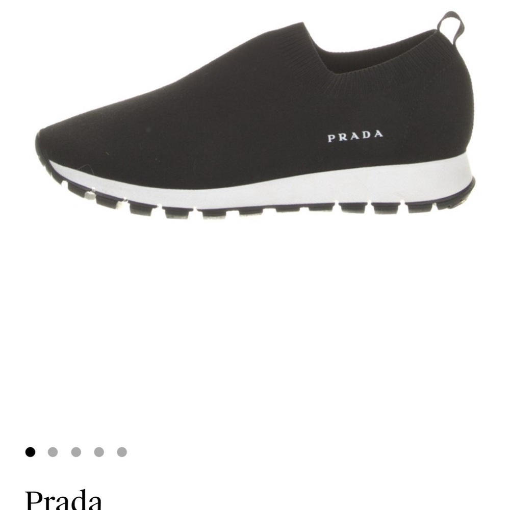 Prada Black and White Women's Sneakers - Picture 2 of 4